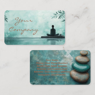 Zen Stones Yoga Fitness Turquoise copper Visitkort