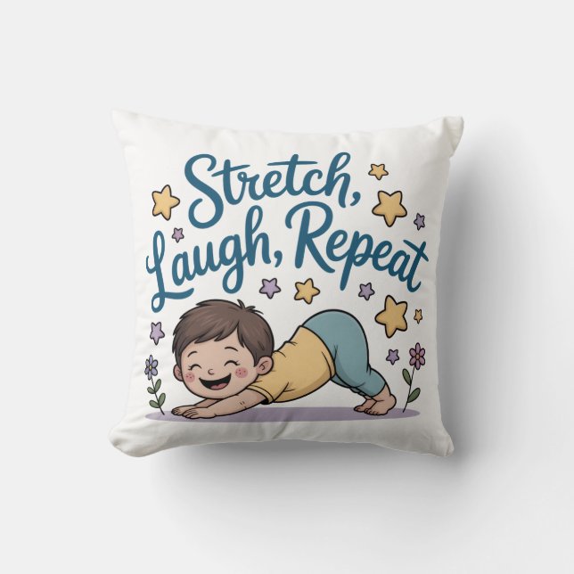 Zen Stretch laugh repeat yoga lover Kudde (Framsida)