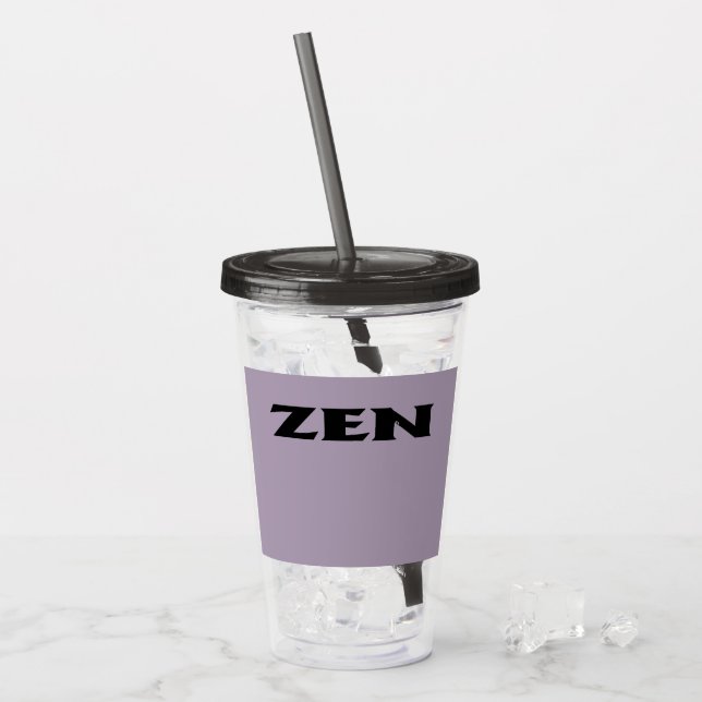 Zen svart grått svart akryltumör take away mugg (Framsida Ice)