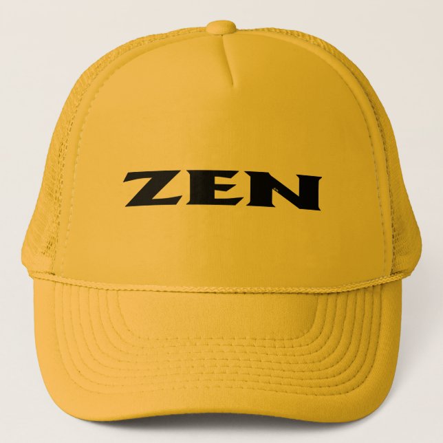 Zen svart gul skum truckerhatt keps (Framsida)