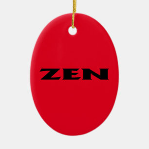 Zen svart röd oval keramisk prydnadsprodukt julgransprydnad keramik