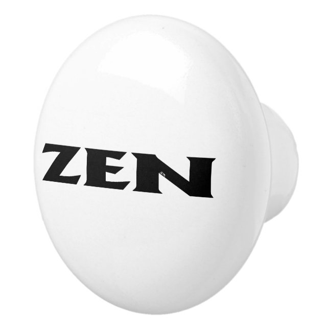 Zen svart, vit keramisk knopp (Höger)