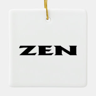 Zen svart vit kvadratisk keramisk ornament
