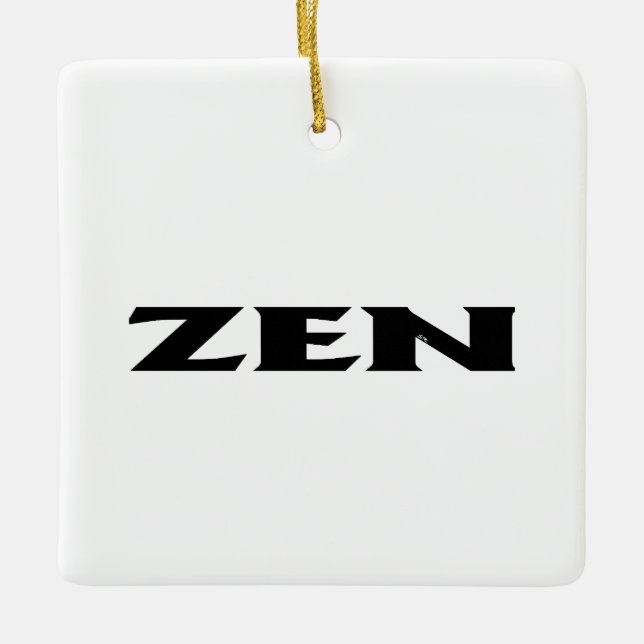 Zen svart vit kvadratisk keramisk ornament (Framsida)