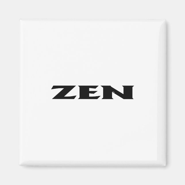 Zen svart vit kvadratmagnet magnet (Framsidan)