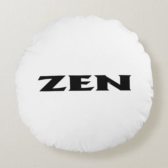 Zen svartvit runt poly dekorativ kudde (Framsidan)