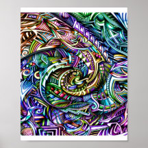 Zen Swirl — Regnbågsfärgad Virvel Konst Poster