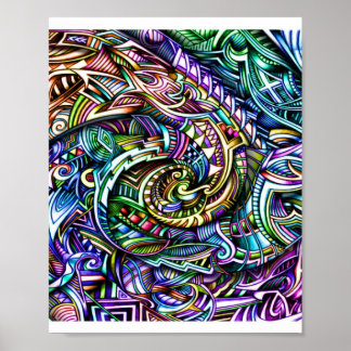 Zen Swirl — Regnbågsfärgad Virvel Konst Poster