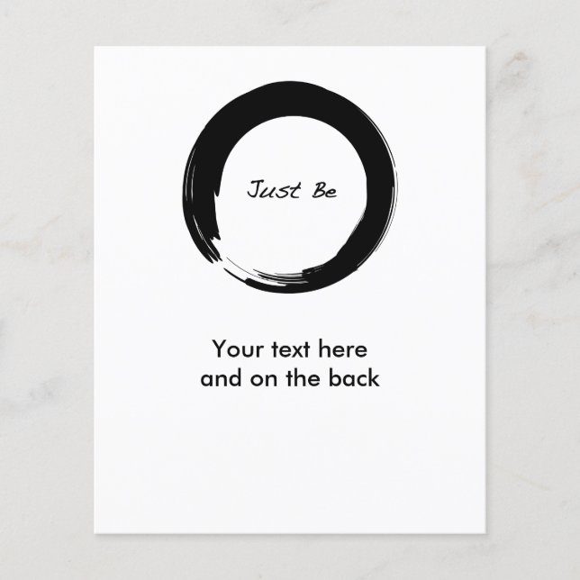 Zen-symbol med "Just Be" Flygblad (Framsidan)
