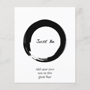 Zen-symbol med "Just Be" Flygblad