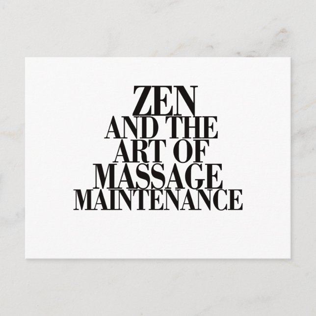 ZEN & The Art of MASSAGE Vykort (Framsida)