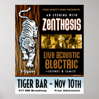 ZEN THESIS LIVE @ Tiger Pub 2009 Poster