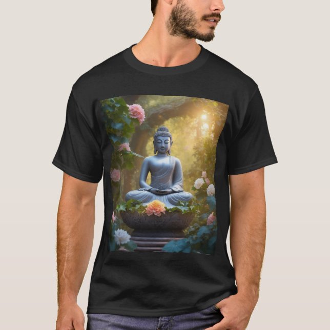 "Zen Threading: Buddha-Inspired Tranquilitet Tee" T Shirt (Framsida)