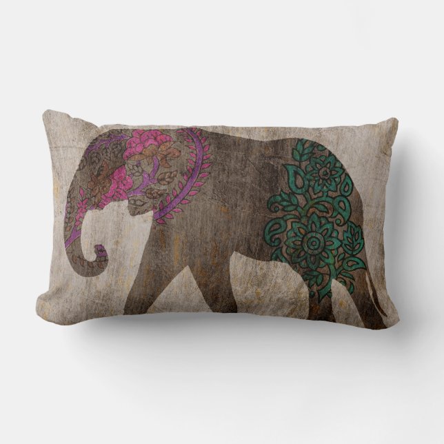 Zen Tribal Asian Elephant Lumbarkudde (Framsida)