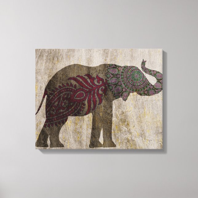 Zen Tribal Elephant Canvastryck (Framsida)