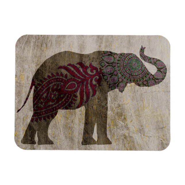 Zen Tribal Elephant Magnet (Horisontell)