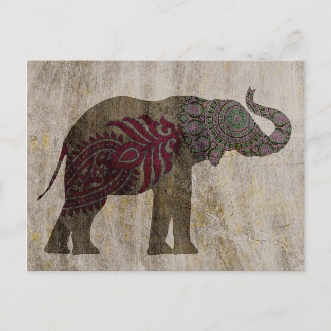 Zen Tribal Elephant Vykort (Framsida)