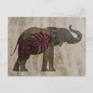 Zen Tribal Elephant Vykort