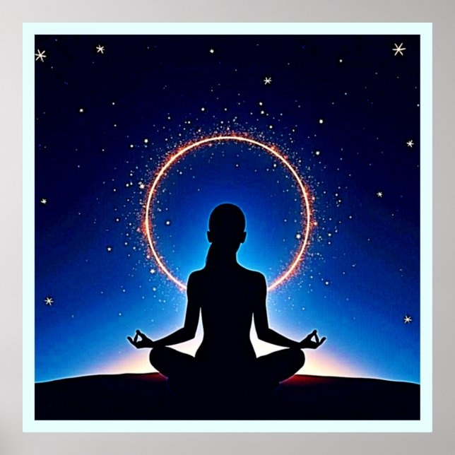 Zen Under Stars: Cosmic Meditation Poster (Framsidan)