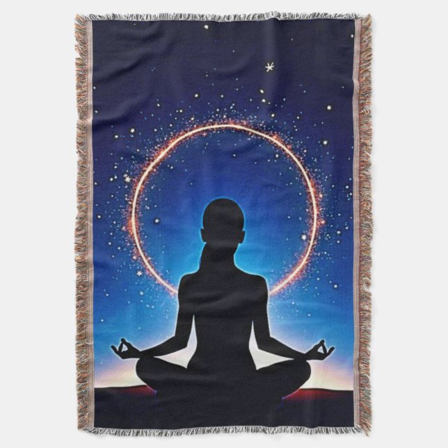Zen under stjärnorna: Kosmisk meditation Filt (Framsidan Vertikal)