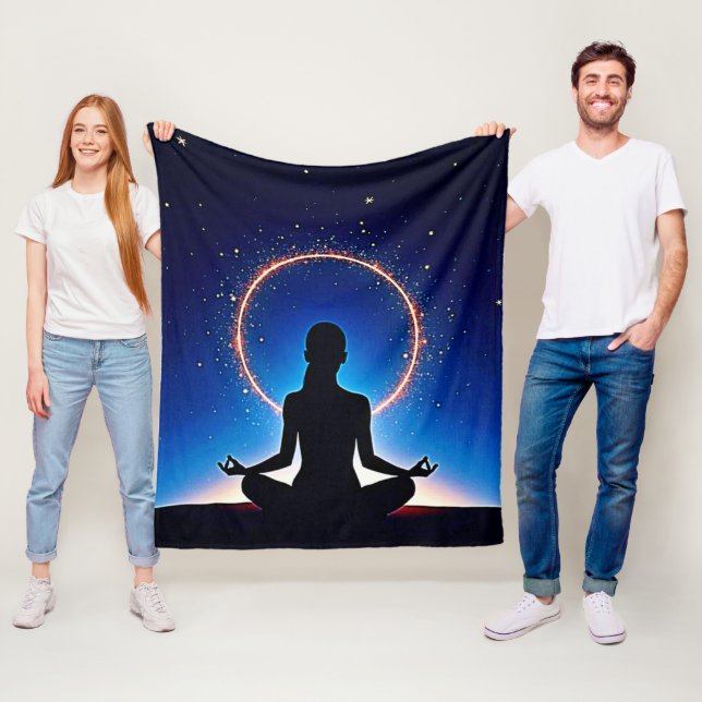 Zen under stjärnorna: Kosmisk meditation Fleecefilt (På plats)