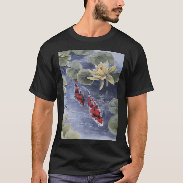 Zen Vatten Trädgård Lotus T Shirt (Framsida)