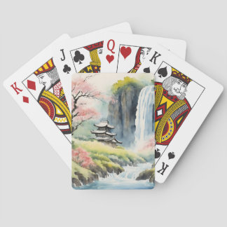 Zen Vattenfärg Hus Poker Kort Casinokort