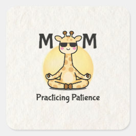 Zen Vibe | Practicing Patience Giraffe Fyrkantigt Klistermärke