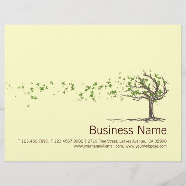 Zen Vind Träd med Löv Flyer (Framsidan)