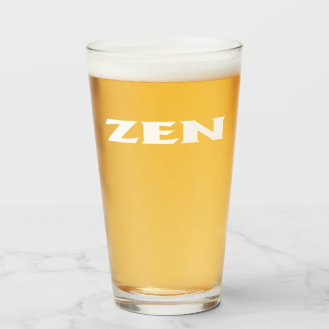 Zen vit glastumlare glaskopp (Framsida fylld)