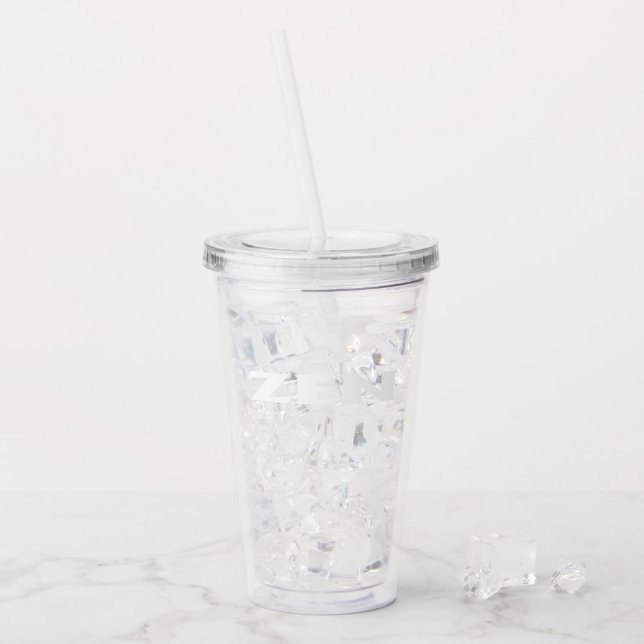Zen vit klar akryltumör take away mugg (Framsida Ice)