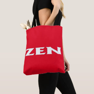Zen vit röd axel i påsen tygkasse