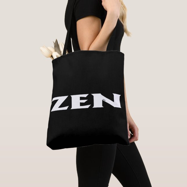 Zen vit svart axel i påsen tygkasse (Närbild)