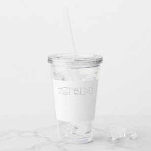 Zen vit vit vit klar akryltumör take away mugg