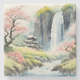Zen Watercolor House Coaster Stenunderlägg