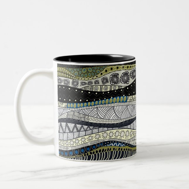 Zen Waves Abstract Design Mug Två-Tonad Mugg (Vänster)