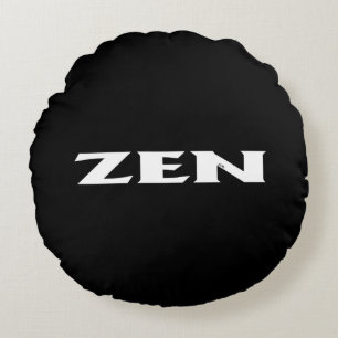 Zen white black round poly dekorativ kudde
