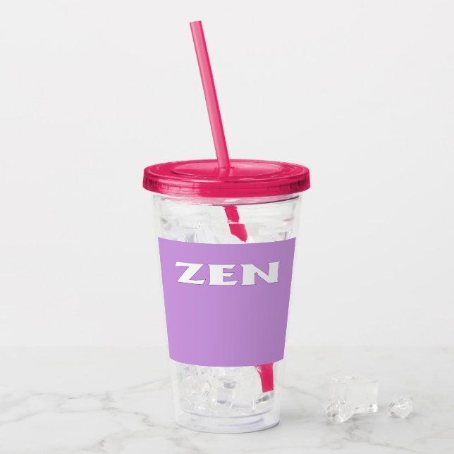 Zen white lilac fuchsia acrylic tumbler take away mugg (Framsida Ice)
