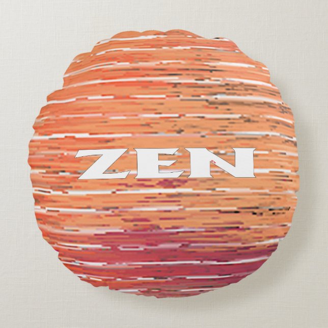 Zen white reeds round poly dekorativ kudde (Framsidan)