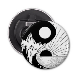 Zen Yin Yang Black White Flasköppnare