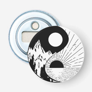 Zen Yin Yang Black White Flasköppnare