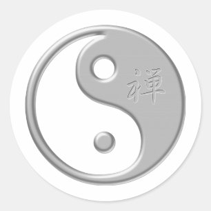 Zen Yin Yang Sticker Runt Klistermärke