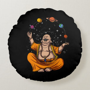 Zen Yoga Buddha Juggling Space Planets Meditation Rund Kudde