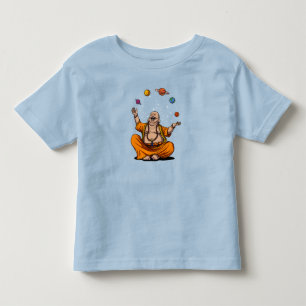 Zen Yoga Buddha Juggling Space Planets Meditation T Shirt