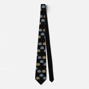 Zen Yoga Lotus Flower Blue Grått Guld Slips