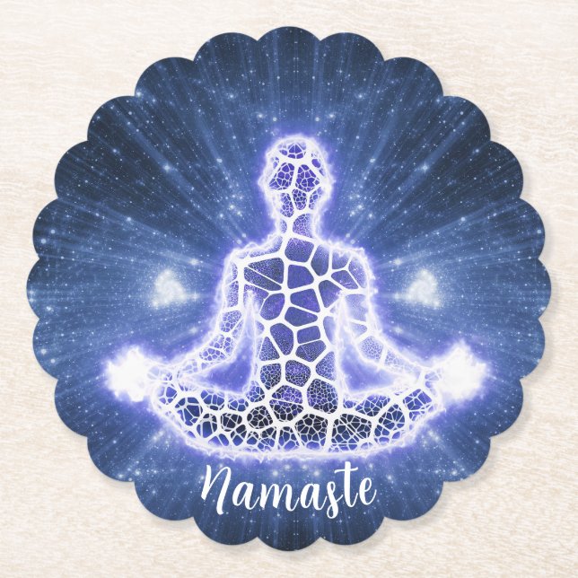 Zen Yoga Meditation Chakra Andlig Energy Lotus Underlägg Papper (Framsida)