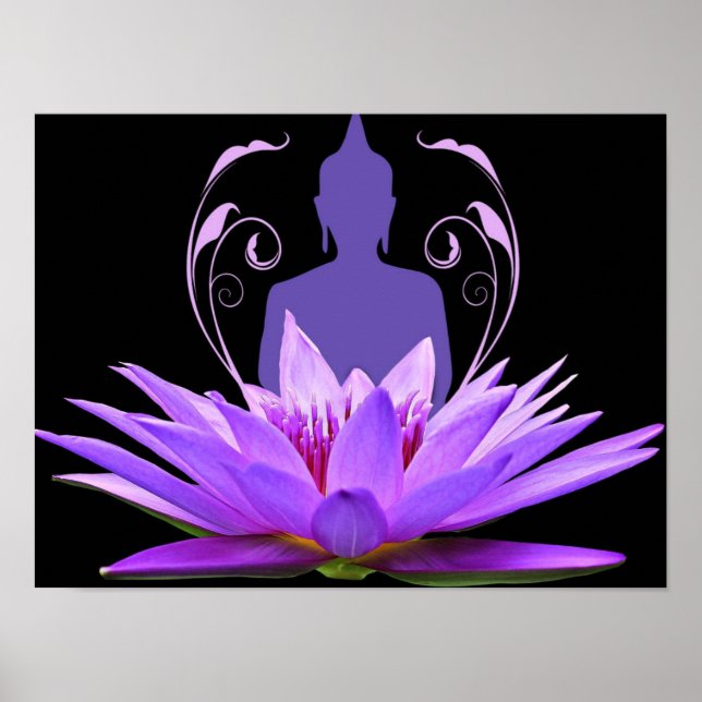 Zen Yoga Meditation Lotusblomma Poster (Framsidan)