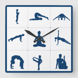 Zen Yoga Meditation-positioner Fyrkantig Klocka