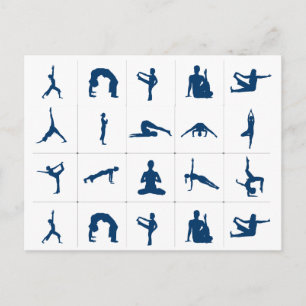 Zen Yoga Poses Lotus Livets träd Vykort