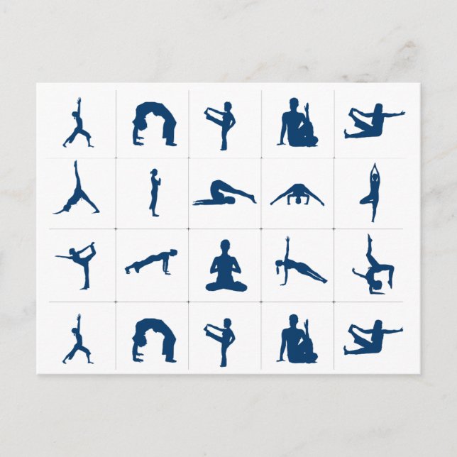 Zen Yoga Poses Lotus Livets träd Vykort (Framsida)